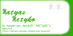 matyas metyko business card